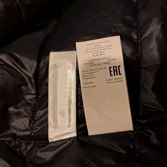 MICHAEL Michael Kors Softshell Hooded Cinched Waist Coat Black Size L NWOT - Picture 8 of 10